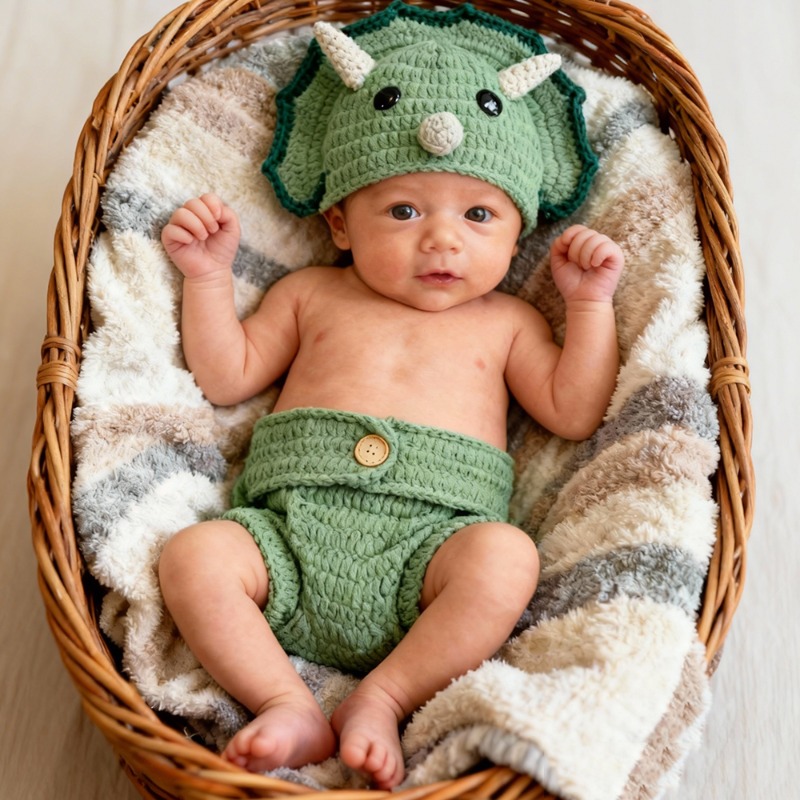 Photography Life - 2pcs Crochet Dinosaur Newborn Photography Props