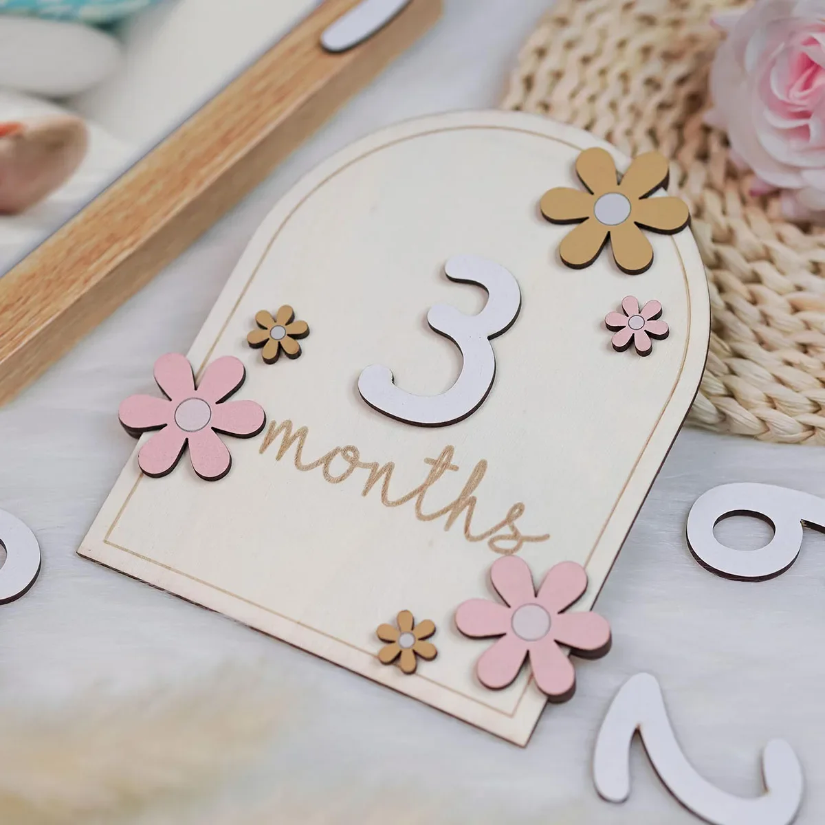 Wooden Baby Monthly Milestone  - Photography Cheat Sheet recension och pris