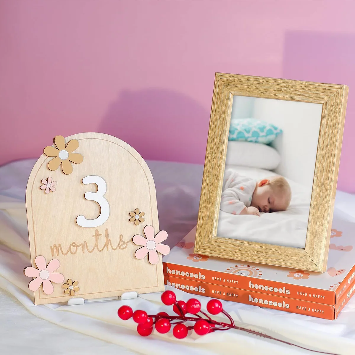 Wooden Baby Monthly Milestone  - Photography Cheat Sheet recension och pris