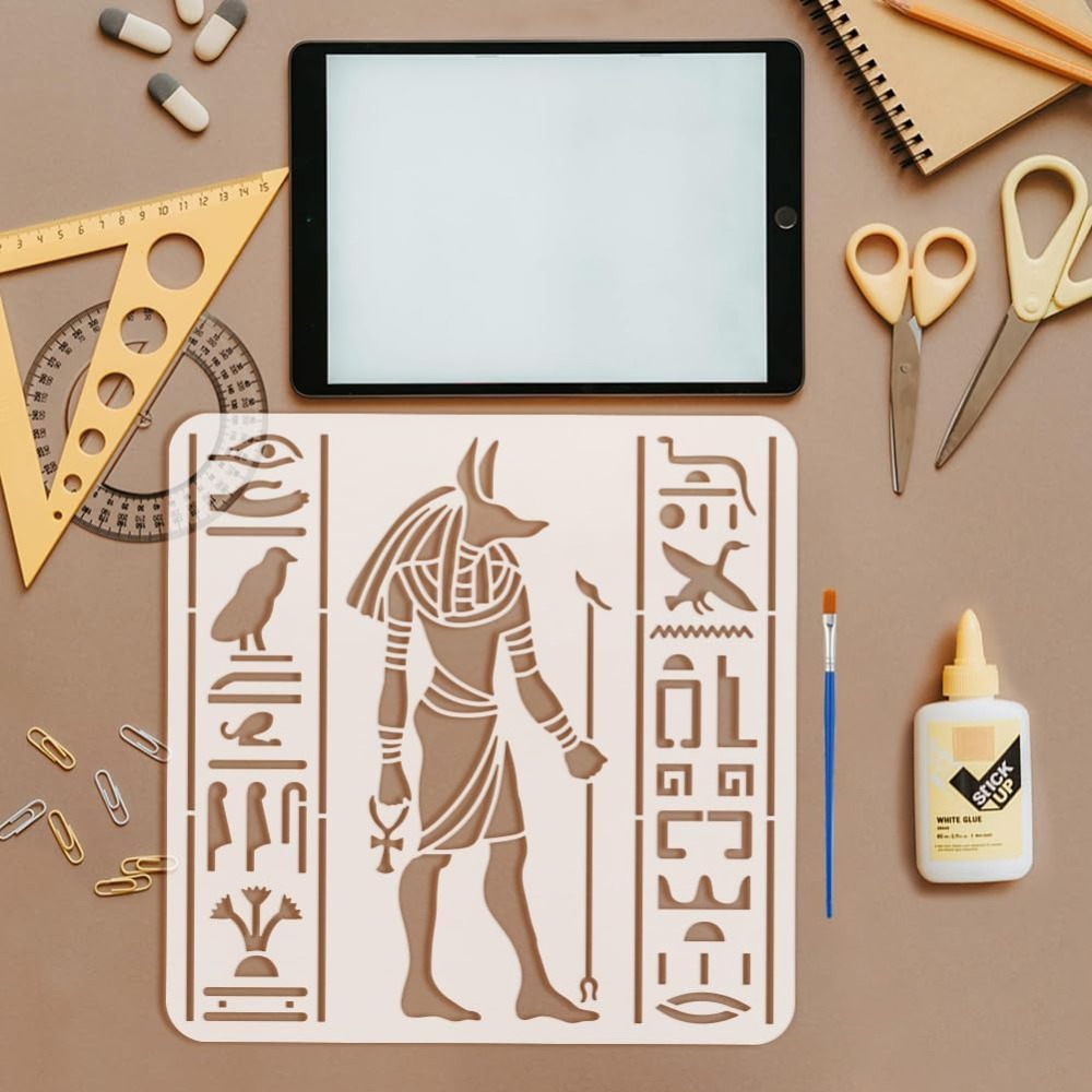 4 PCS Egyptian Symbols Stencil - Photography Model recension och pris