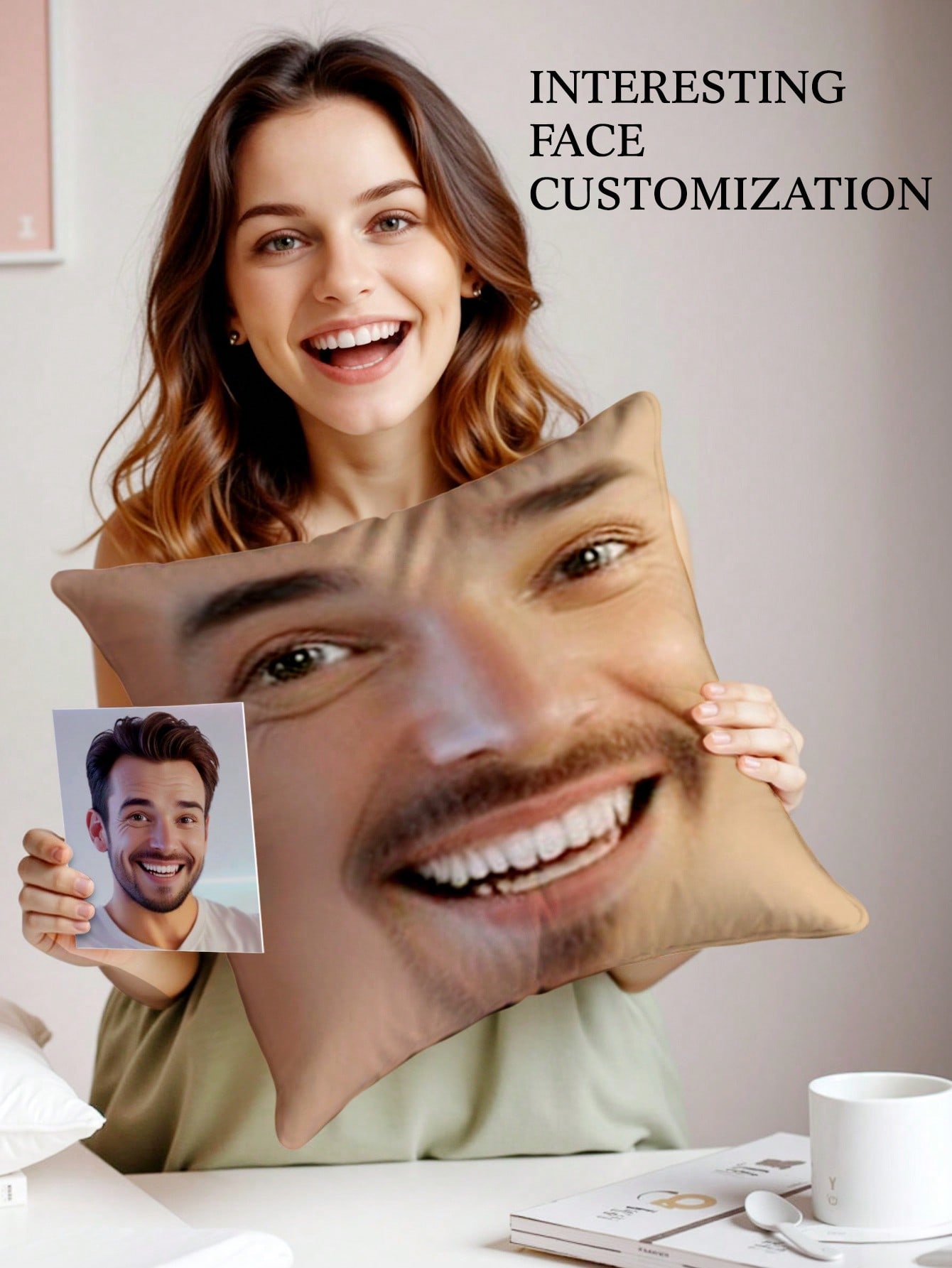1pc Custom Face Square Pillow  - Photography Ideas recension och pris