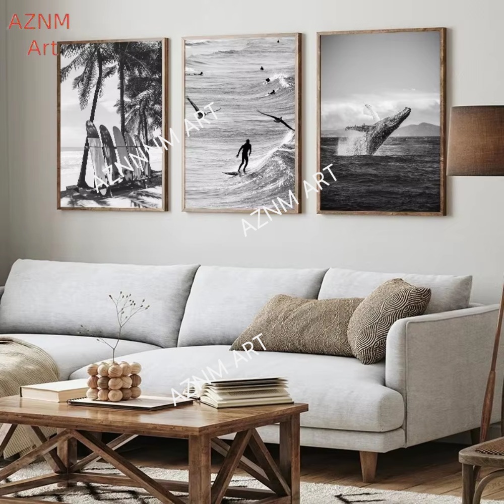 1PC ，Fine Surfing Black and Wh - Photography Poster recension och pris