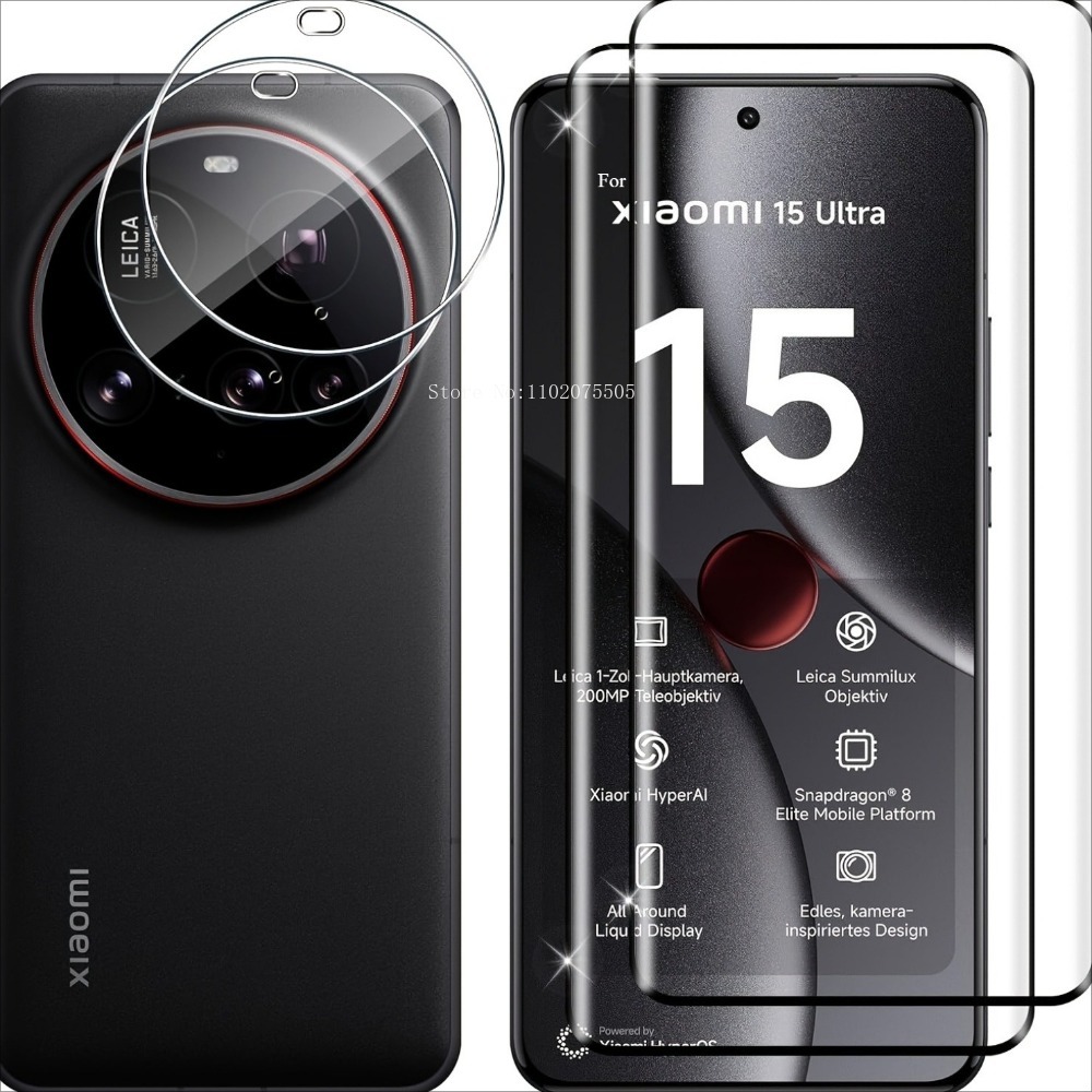 [4-in-1]2Pcs 3D Tempered Glass - Photography Kit Xiaomi 15 Ultra recension och pris