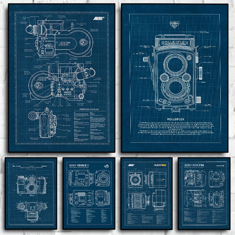 Vintage Leica Camera Blueprint - Photography Poster recension och pris
